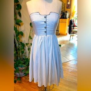 Strapless w pockets! Girls from Savoy 50s style linen lined dress